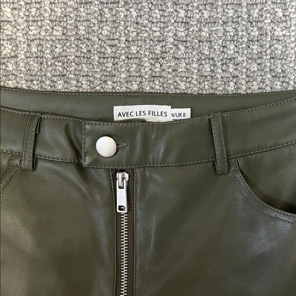 Avec Les Filles Faux Leather Kick-Flare Pants - Picture 2 of 5